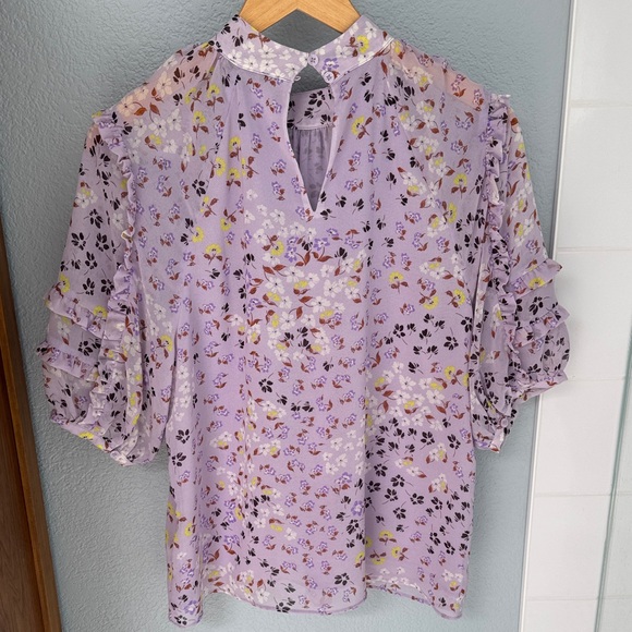 Ann Taylor Lavender Floral Blouse - Picture 3 of 3